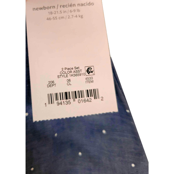 Carter's Baby Girl Butterfly Chambray Dre Just One You® 18-21.5 Inches / 6-9 Lbs - Picture 3 of 4